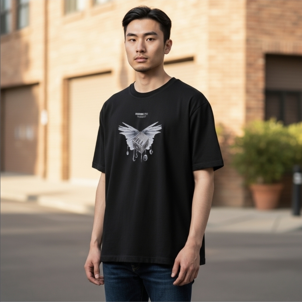 Makerone ✦ Vintage Hellraiser Graphic Tee ✦ Black Cotton Horror Crew Neck 4XL